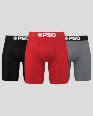 underwear Solids 3 Pack - Red/Grey/Black